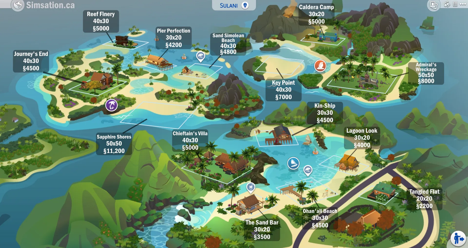 Labelled map of Sulani
